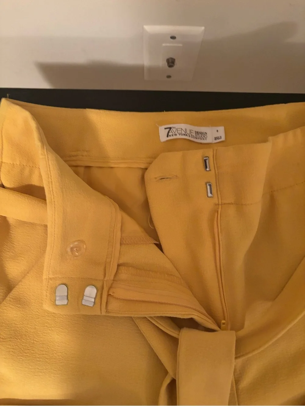 Yellow Tie-Waist Tapered Pants